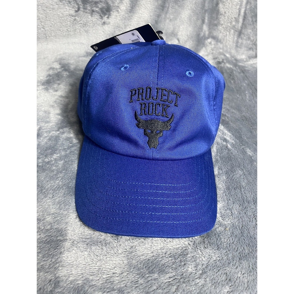 Under Armour Project Rock Strapback Hat Cap Blue Athleisure Unisex Youth Kids